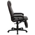 thumbnail image 3 of Fauteuil exécutif pivotant et inclinable en cuir brun à dossier haut avec appui-bras, 3 of 9