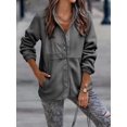 thumbnail image 2 of REDHOTYPE Women's Button Long Sleeve Brushed Jacket Coats with Pockets, 2 of 3