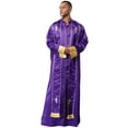 thumbnail image 2 of Moggemol Robe de Clergé d'Église pour Homme avec Étole Costume de Prêtre pour Jeu de Rôle Manches Longues Croix Dorée Soutane Violet G, 2 of 7