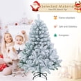 thumbnail image 4 of Patiojoy 4.5 FT Snow Flocked Christmas Tree Pre-lit Christmas Tree w/295 Branch Tips & 150 Warm White LED Lights, 4 of 9