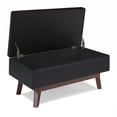 thumbnail image 3 of Simpli Home Owen 36 Pouces Petit Pouf de Rangement en Similicuir Noir Minuit, 3 of 9