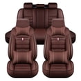 thumbnail image 3 of Maidao Car Seat Covers for Nissan for Sentra 2007-2012 5 Seats Compatible Airbag Leather Waterproof Front Rear Cushion Protector Full Set with Pillows Coffee, 3 of 7