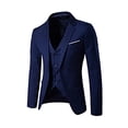 thumbnail image 3 of cllios Men's 3 Piece Slim Fit Suit Set, One Button Solid Formal Business Wedding Party Jacket Vest Pants Suit, 3 of 6
