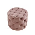 thumbnail image 3 of Inspired Home Ottoman en Velours Sablé Rond Moderne Contemporain 1 Pce, Blush, 3 of 7