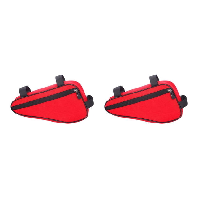 fastboy Sac de Rangement pour Cadre avant de Vélos de Montagne, Porte-Clés Triangulaire Anti-Rayures, Selle de Cellulaire Rouge 2Ensemble