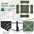 thumbnail image 4 of Topbuy 8-person Round Picnic Table with 4 Benches and Umbrella Hole, Green (1 Count), 4 of 9