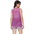 thumbnail image 3 of Women's Floral Crochet Lace Trim Open Front Cardigan, 3 of 5