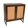thumbnail image 1 of Sunnydaze 2-Door MDF Accent Cabinet with Built-In Shelf and Rattan Doors - 31.5" W x 15" D x 33" H  - Dark Brown, 1 of 10