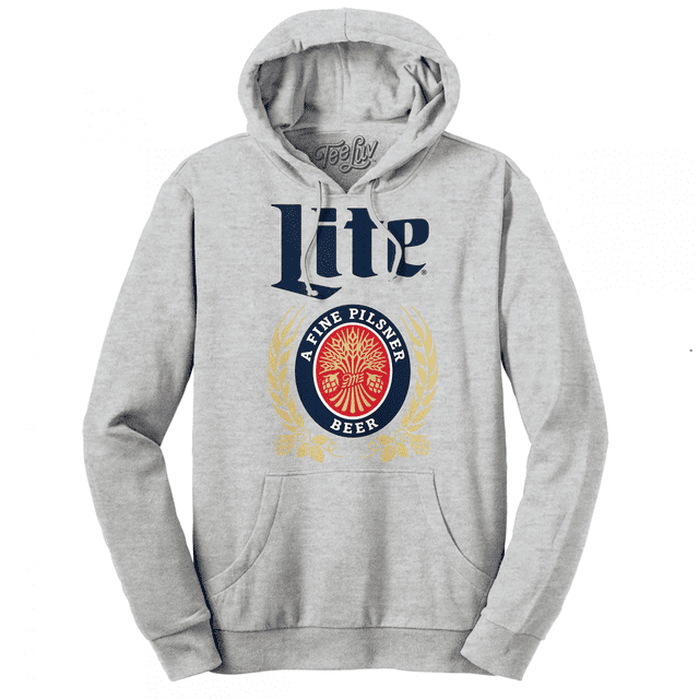 Miller Lite Beer Classic Logo Grey Hoodie-XLarge
