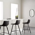 thumbnail image 3 of Bouclair Black Textured Faux Leather and Metal Bar Stool, 3 of 7