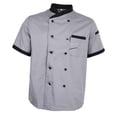 thumbnail image 1 of lionlar Veste de Chef Uniforme à Manches Courtes Manteau de Cuisinier 5 2TG Gris, 1 of 8