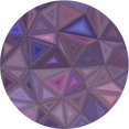 thumbnail image 1 of Ahgly Company Tapis d'Intérieur Rond Lavable en Machine Transitionnel Violet, 3 Pieds Rond, 1 of 7