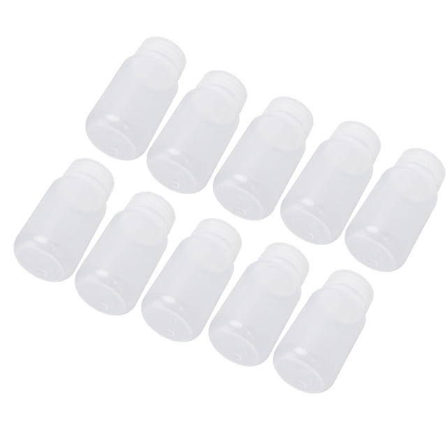 10 Pcs Bouteille de Réactif en Plastique, Incassable PP, Grand Ouverture pour Stockage de Liquide, Conteneur d'Échantillons Réutilisable