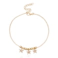thumbnail image 1 of Bracelets Anklets Forme Étoile Ajustable avec Strass Style Simple Accessoire de Mode Pendentif Suspendu Cheville pour Femmes Or, 1 of 7