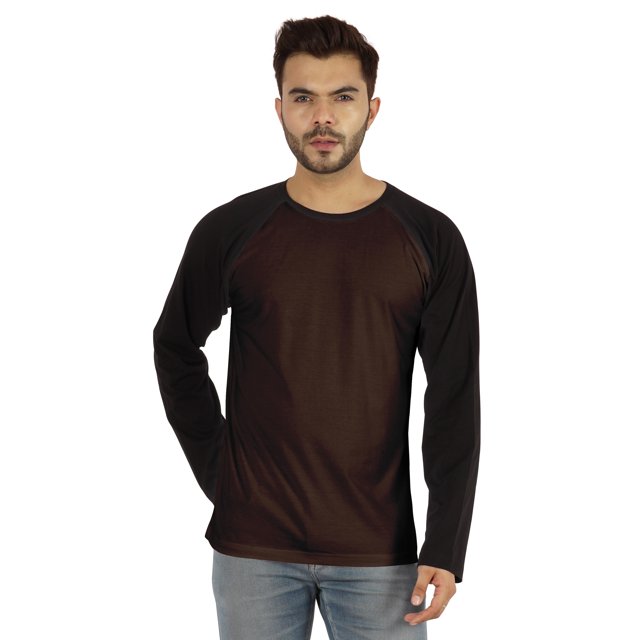 Inkmeso Men's Regular Fit Round Neck Shirt Solid Raglan Long Sleeve T-Shirts