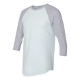 thumbnail image 2 of 5050 Raglan Three-Quarter Sleeve Tee, XS, Light BlueHeather Grey, 2 of 4