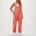 thumbnail image 1 of Horkkom Womens Jumpsuits Sleeveless Spaghetti Strap Rompers Loose Casual Plus Size Baggy Overalls with Pockets, 1 of 7