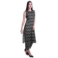 thumbnail image 3 of Moomaya Ensemble Kurta et Pantalon Sans Manches pour Femmes à Col Peter Pan Imprimé, Ensemble Ethnique 2 Pcs, 3 of 6