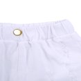 thumbnail image 3 of Baby Girls Casual Denim Shorts Solid Color High Waist Button Ripped Jeans with Side Pockets Purple 2-3 Years, 3 of 7
