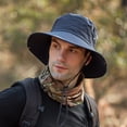 thumbnail image 3 of Harpily Mens Summer Outdoor Sun Protection Breathable Fisherman Cap Foldable Bucket Hat, 3 of 4