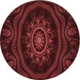 thumbnail image 1 of Ahgly Company Tapis de Zone Rond d'Intérieur Lavable à la Machine, Transitionnel, Rouge Brique de Feu, 5 Pieds Rond, 1 of 7