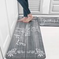 thumbnail image 1 of MeyJey Kitchen Rug Set of 2, Anti Fatigue Kitchen Mat 2 Pieces, Non Skid Waterproof Cushioned Floor Mat and Runner Rug, 17"x28"x0.4"+17"x48"x0.4", Gray, 1 of 6