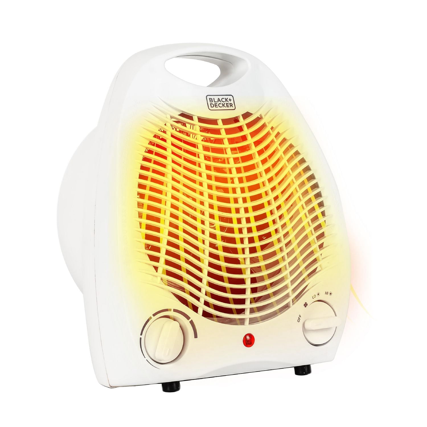 BLACK+DECKER Space Heater, for Office Desk, Home Office & Portable Desk, Personal Heater with 3 Settings, Desk Heater with Adjustable Thermostat, White