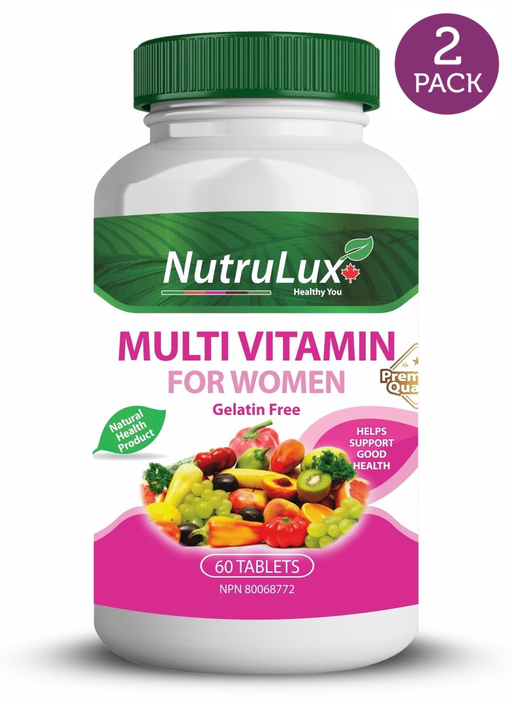 Multivitamin For Women ( 60 mg Vitamin C ) Halal Gelatin Free Tablets(Pack of 2)
