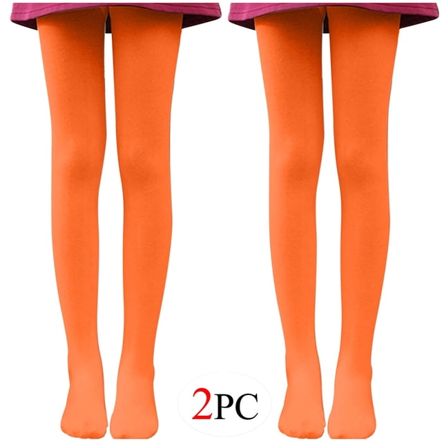 FAIWAD 2PC Girls Ballet Dance Tights Soft Opaque Footed Pantyhose Stretch High Waist Colorful Stockings