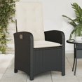 thumbnail image 1 of vidaXL Reclining Garden Chair with Cushions Black Poly Rattan, 1 of 5