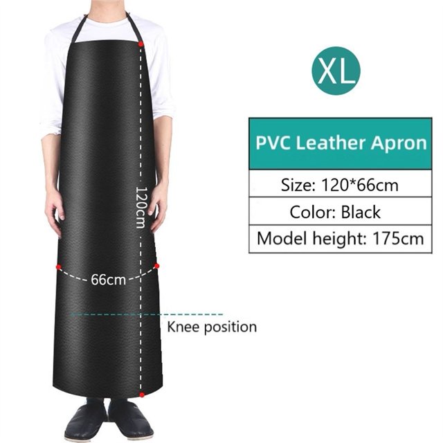 MYG Tablier en Cuir PVC Imperméable et Résistant à l'Huile pour Nettoyer la Cuisine Multi-Tailles