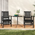 thumbnail image 2 of Gymax Patio Dining Chairs Set of 4 w/Wide Armrests Curved Seat Wood Grain for Backyard Black, 2 of 9