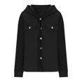 thumbnail image 4 of FAIWAD Womens Long Sleeve Hooded Jacket Plus Size Button Down Patchwork Fall Winter Trendy Clothes, 4 of 6