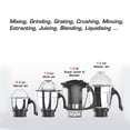 thumbnail image 2 of Vidiem Vision Plus 650W Blender Mixer Grinder Juicer, 110V, Stainless Steel Jars and Blades, 4 Jars for Grinding and Juice Extraction, 2 of 5