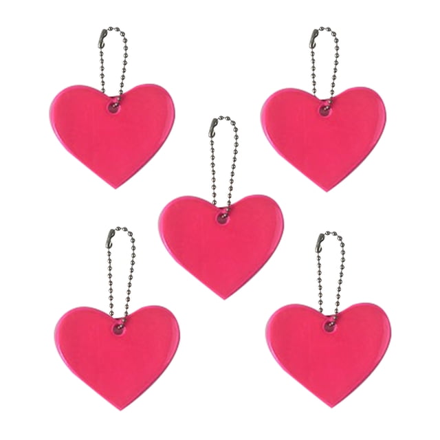 Dvkptbk The Reflector 5Pcs Reflective Pendant Outdoor Reflective Pendant Heart Shaped Reflective Suitable for Backpack Riding Walking Running Travel Equipment