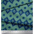 thumbnail image 3 of Soimoi Green polyester Crepe Fabric Aztec Geometric Printed Craft Fabric by the Yard 42 Inch Wide, 3 of 3