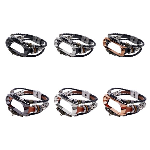 Baohd Vintage Ethnic Adjustable Leather Watch Bracelet High Compatibility Exquisite International Brown silver
