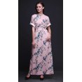 thumbnail image 4 of Bimba Robe Longue Maxi en Rayonne à Imprimé Pêche Floral et Merle d'Amérique pour Femmes avec Fente Latérale - Moyen, 4 of 6