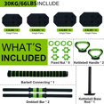 thumbnail image 2 of 4-in-1 Adjustable Dumbbell Set for Home Gym – Multi-Functional Free Weights Equipment for Strength Training and Body Building – Use as Dumbbells, Barbell, Kettlebells, or Push Up Stand – 30kg/66lbs, 2 of 7