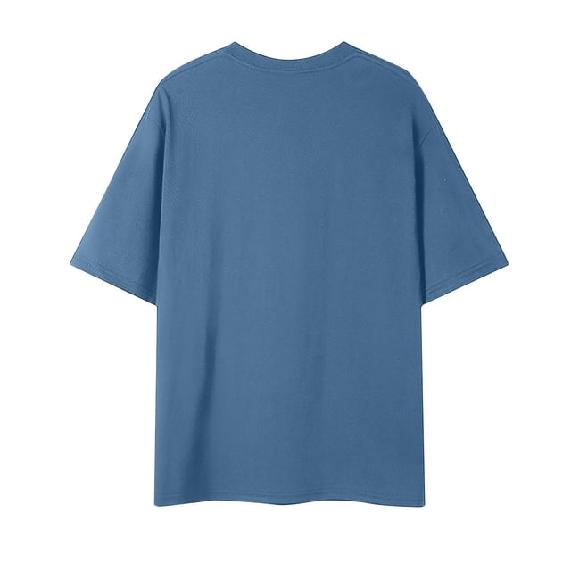 AherBiu T-Shirts Grande Taille pour Homme Col Ras du Cou Coton Doux T-Shirts Décontractés d'Été Couleur Unie