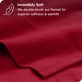 thumbnail image 2 of Bare Home Ensemble de Draps en Flanelle - 100 % Coton - Poche Profonde - Très Grand Fendu, Rouge, 5 Pcs, 2 of 7