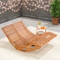 thumbnail image 4 of Costway Chaise Longue Double d'Extérieur pour 2 avec Dossier Haut, Siège à Lattes et Butée pour Patio, 4 of 10