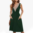 thumbnail image 2 of Birdeem Robes pour Femmes Robe d'Été Sans Manches Décontractée Imprimée Ample Boutonnée Mi-Longue avec Poches, 2 of 12