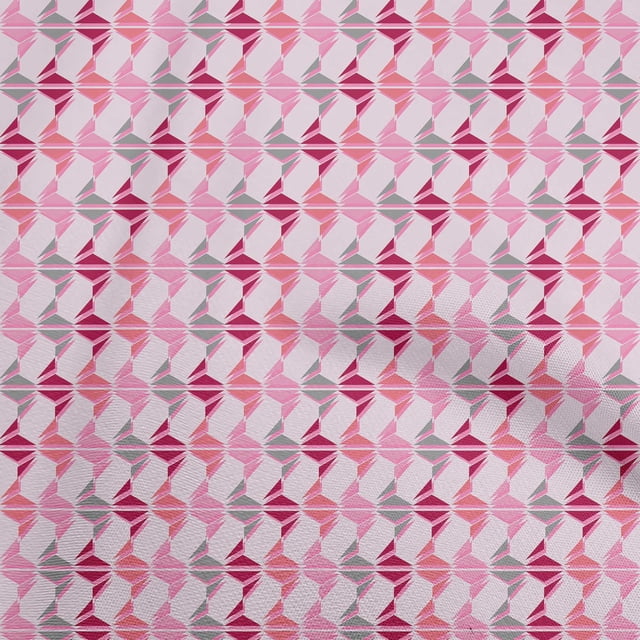 oneOone Cotton Poplin Light Pink Fabric Geometric Sewing Craft Projects Fabric Prints By Yard 42 Inch Wide