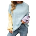 thumbnail image 2 of Qertyioot Hauts d'Hiver pour Femmes Femmes Grande Taille Décontracté Col Rond Ample Imprimé Chandail à Manches Longues Blouse pour Femmes, 2 of 7