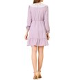 thumbnail image 3 of INSPIRE CHIC Robe Rétro pour Femme à Ourlet Volanté, Ligne A, Dentelle, Panneau, Col Peter Pan, m Rose, 3 of 6