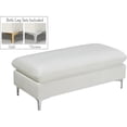 thumbnail image 2 of Meridian Furniture Naomi Cream Velvet Ottoman, 2 of 6