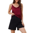 thumbnail image 4 of INSPIRE CHIC Camisole en Satin pour Femme à Col en V à Bretelles Spaghetti en Soie pour Dormir et Se Détendre Pyjama Blouse L Rouge, 4 of 6