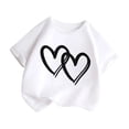 thumbnail image 3 of YOUSNH T-Shirt Graphique Mignon pour Fille, Col Rond, Manches Courtes, T-Shirt d'Été Décontracté, Hauts pour Filles, Blanc, 5-6 Ans, 3 of 5