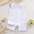 thumbnail image 2 of Wxirdiow Baby Boy Clothes Baby Rompers Summer Newborn High Stretch Solid Color Breathable Cotton With Front Button Closure White Size,0-3 Months, 2 of 6